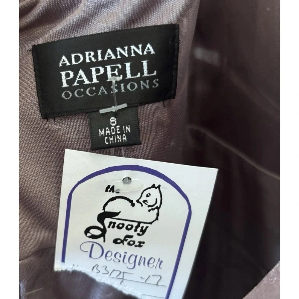 NWT Adrianna Papell Anthropologie Women's 8 Cocktail Dress Mauve Metallic Tiered